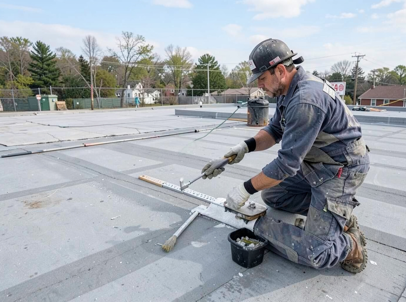 Commercial Flat Roof Repair in Ames